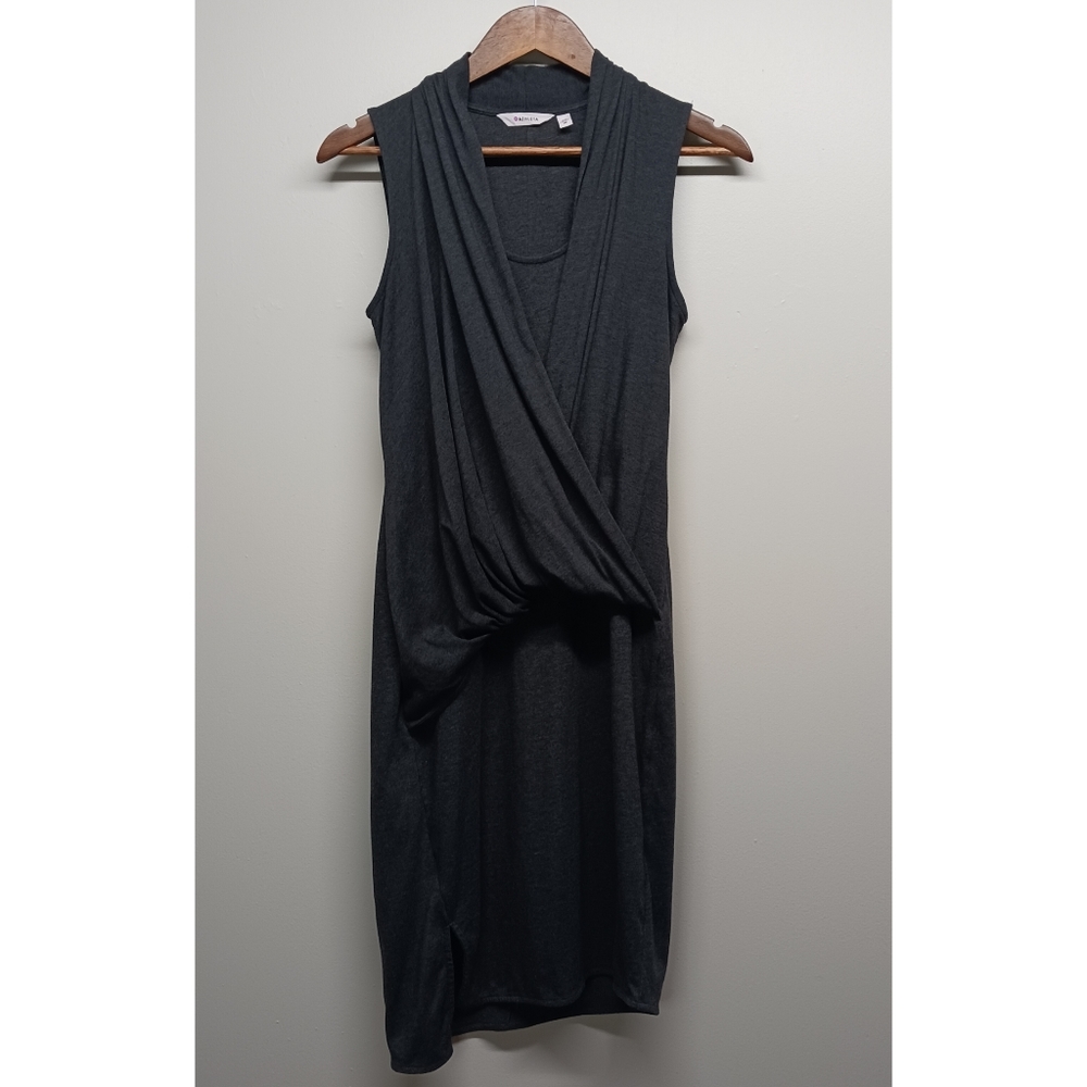 Athleta Jersey Midi Dress Women Size XS Gray Sleeveless Stretch Cotton Blend